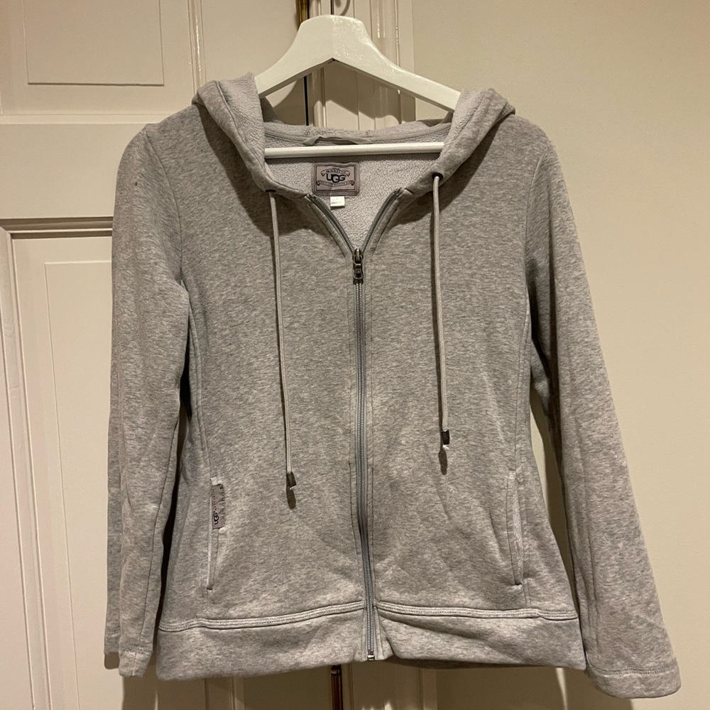 gray ugg zip up sweatshirt